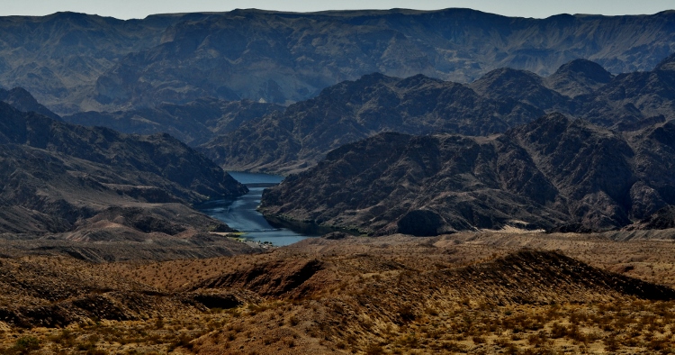 The Colorado River between the mountains